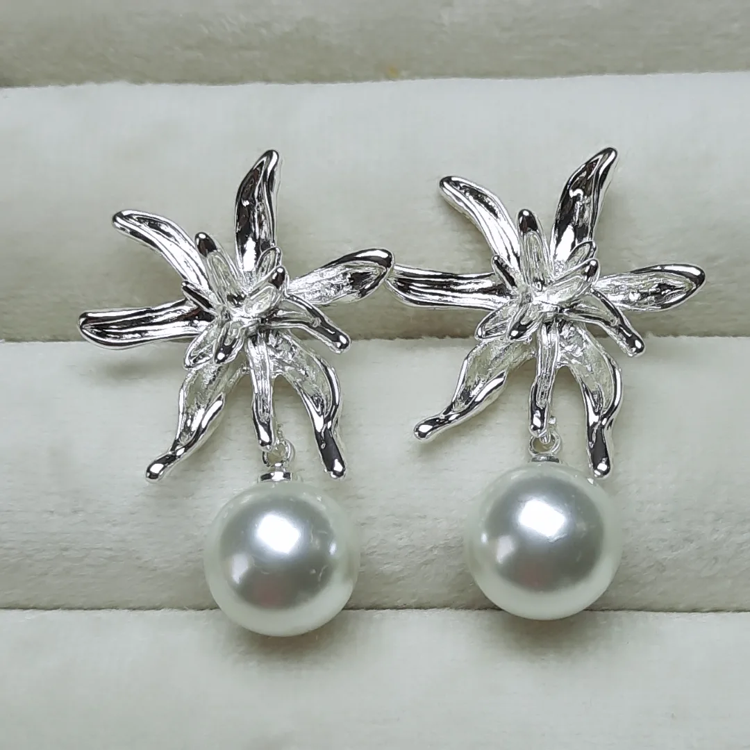 گوشواره طرح گل با مروارید