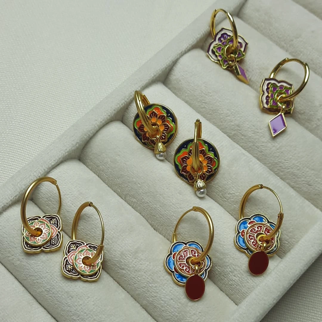 گوشواره میناکاری  ضد حساسیت