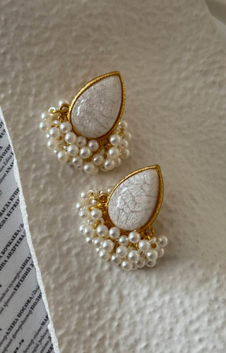 گوشواره طرح سنگ و مروارید